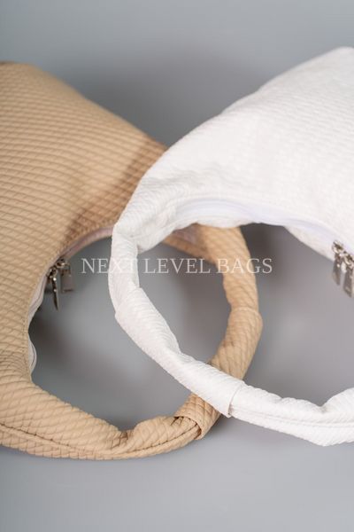 Жіноча сумка-багет NextLevelBags: "Woven Ivory Cloud" 01-5824 фото