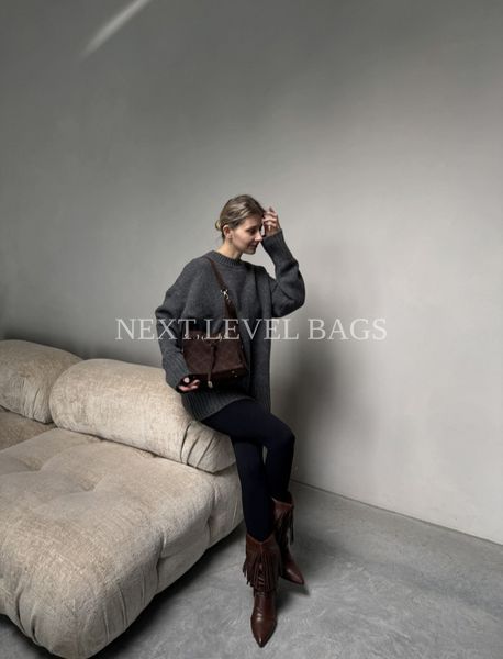 Жіноча класична сумка Next Level Bags: "ELIZA Chocolate" 02-2590 фото