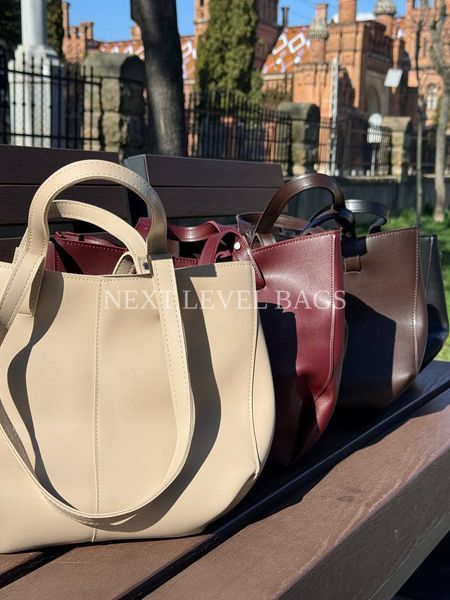 Жіноча сумка-шопер Next Level Bags: "Basic Beige Shopper" 01-6524 фото