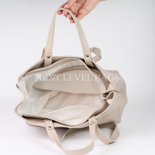 Жіноча сумка-шопер Next Level Bags: "Basic Beige Shopper" 01-6524 фото