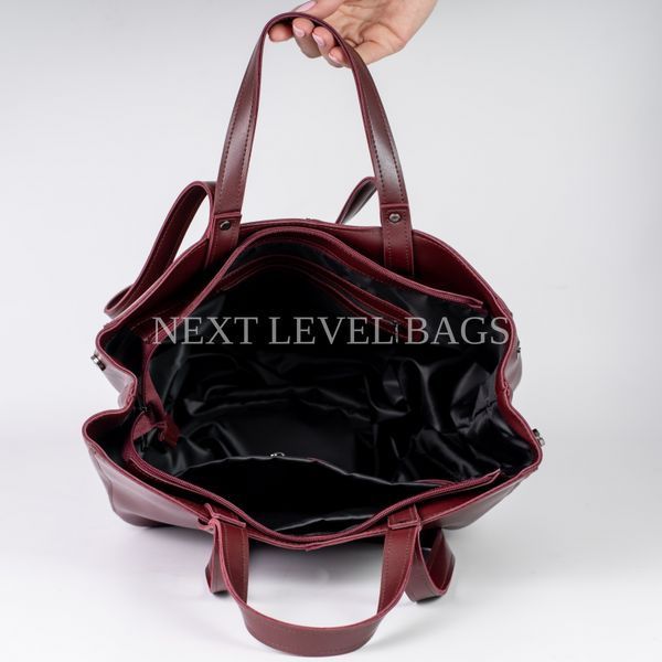 Жіноча сумка-шопер Next Level Bags: "Burgundy Basic Tote" 01-6524 фото